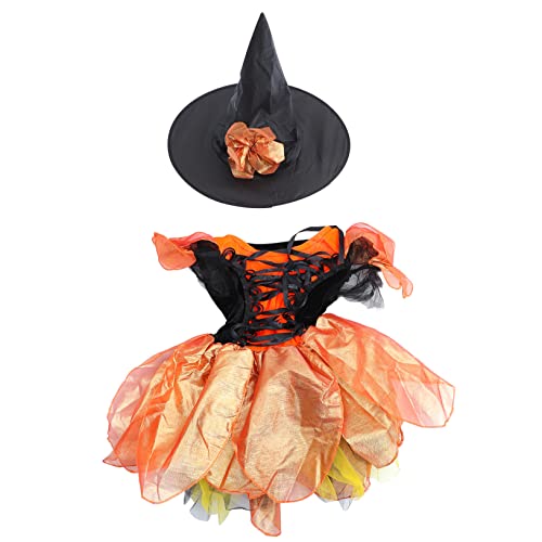 CALLARON 1Satz Kostüm Für Halloween Hexenkleid Mit Hut Witch Outfit Hochwertigem Kostümpartys Bühnenaufführungen Blütenblatt von CALLARON