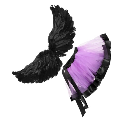 CALLARON 1Satz Kostüm Für Schwarze Tutu Rock Mit Flügeln Für Halloween Cosplay Verkleidung Für Partys Fotografie Besondere Anlässe Anpassbar von CALLARON