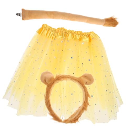 CALLARON 1Satz Löwenkostümset mit Tierohren Stirnband für Halloween und Karneval Teiliges Cosplay Accessoire aus Leichtem Stoffmaterial für Partys und Fotografie Requisiten von CALLARON