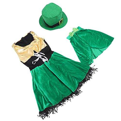 CALLARON 1Satz Patrick's Day Kostüm für Damen Exquisites Irisches Cosplay Outfit für Bühnenaufführungen Partys S Atmungsaktives Weiches Material von CALLARON