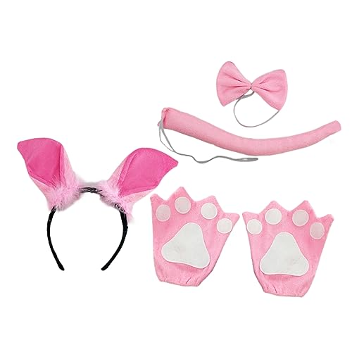 CALLARON 1Satz Schwein Kostüm Set mit Schwein Haarband Schleife und Handschuhen für Partys Cosplay und Bühnenauftritte Bequem und Leicht Tragbar CALLARON 1Satz Schwein Kostüm Set mit Schwein Haarband Schleife und Handschuhen für Partys Cosplay und Bühnenauftritte Bequem und Leicht Tragbar von CALLARON