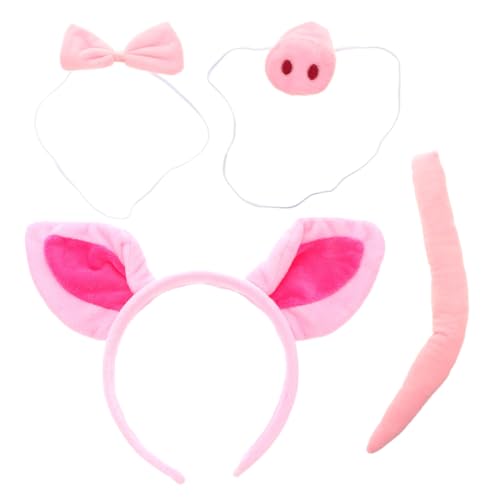 CALLARON 1Satz Schweine Kostüm Für Teiliges Mit Stirnband Und Nasenmaske Für Halloween Fasching Und Kostümpartys Tierkostüm Für Kindergarten Und Cosplay von CALLARON