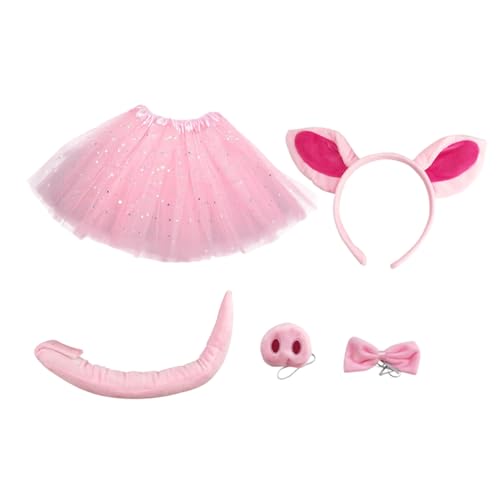 CALLARON 1Satz Schweineohren Stirnband Für Tier Cosplay Requisite Mit Tutu Rock Schweinenase Fliege Für Kostümpartys Karneval Rollenspiele CALLARON 1Satz Schweineohren Stirnband Für Tier Cosplay Requisite Mit Tutu Rock Schweinenase Fliege Für Kostümpartys Karneval Rollenspiele von CALLARON
