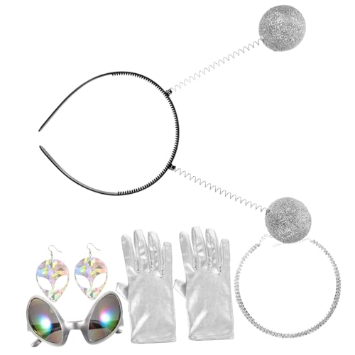 CALLARON 1Satz Stirnband Alien Brille Ohrringe Halskette Für Partys Festivals Strapazierfähig Unisex von CALLARON