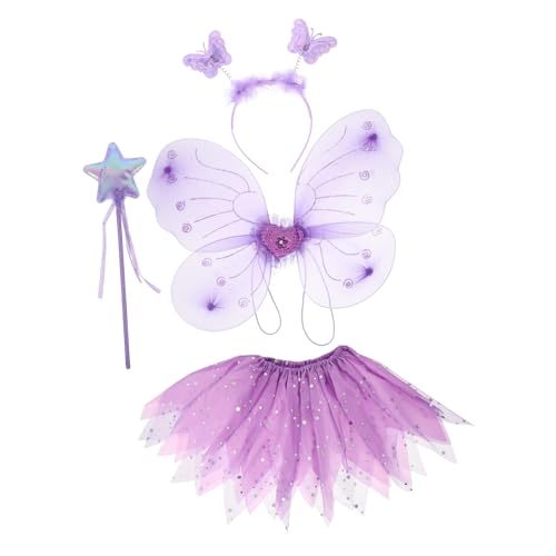 CALLARON 1Satz Teiliges Kostümset Mit Schmetterlingsflügeln Tüllrock Zauberstab Für Karneval Fasching Cosplay Für Jahre CALLARON 1Satz Teiliges Kostümset Mit Schmetterlingsflügeln Tüllrock Zauberstab Für Karneval Fasching Cosplay Für Jahre von CALLARON