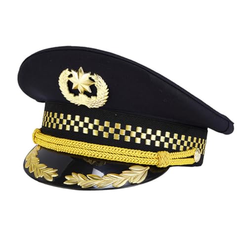CALLARON 1Stück Kapitänsmütze für Cosplay Hochwertige Fluglinienpilotkappe Verstellbar für Kostümpartys Rollenspiele Bühnenaufführungen CALLARON 1Stück Kapitänsmütze für Cosplay Hochwertige Fluglinienpilotkappe Verstellbar für Kostümpartys Rollenspiele Bühnenaufführungen von CALLARON