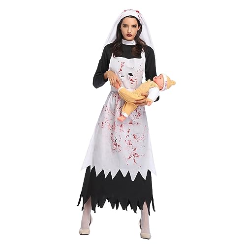 CALLARON 1Stück Vampir Kostüm Für Halloween Gruselige Blutige Verkleidung Für Damen Für Cosplay Bühnenaufführungen Maskeraden Xl von CALLARON