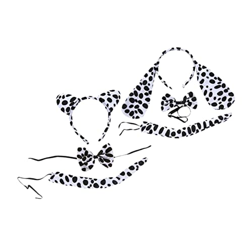 CALLARON 2 Sätze Dalmatians Pattern Tierkopfband Set Niedliche Tierkostüm Accessoires für Mottopartys Halloween Schulaufführungen und Cosplay von CALLARON