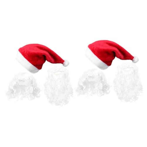 CALLARON 2 Sätze Weihnachtsmann Kostüm Santa Perücke Bart Mütze aus Hochwertigem Verstellbar für Weihnachten Familienfeier Cosplay Party Zubehör CALLARON 2 Sätze Weihnachtsmann Kostüm Santa Perücke Bart Mütze aus Hochwertigem Verstellbar für Weihnachten Familienfeier Cosplay Party Zubehör von CALLARON