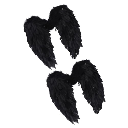 CALLARON 2 Stck Große Engelsflügel Schwarzem Federgefieder Teiliges für Erwachsene Damen Cosplay Kostüm Bühnenauftritt Weihnachtsdeko Leichte Sichere Flügel CALLARON 2 Stck Große Engelsflügel Schwarzem Federgefieder Teiliges für Erwachsene Damen Cosplay Kostüm Bühnenauftritt Weihnachtsdeko Leichte Sichere Flügel von CALLARON