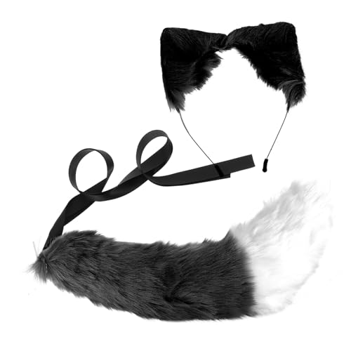 CALLARON 2 Stück Cartoon Fuchs Tier Haarreif und Kunstpelz Set Plüsch Cosplay Kostüm Zubehör für Karneval Themenpartys Halloween und Bühnenauftritte Schwarz CALLARON 2 Stück Cartoon Fuchs Tier Haarreif und Kunstpelz Set Plüsch Cosplay Kostüm Zubehör für Karneval Themenpartys Halloween und Bühnenauftritte Schwarz von CALLARON