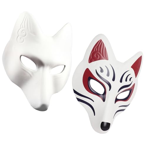 CALLARON 2 Stück DIY Fox Maske Bemalen Leichte Sichere Blanko Masken für Teenager und Damen für Halloween Fasching Maskenball Party und Kreative CALLARON 2 Stück DIY Fox Maske Bemalen Leichte Sichere Blanko Masken für Teenager und Damen für Halloween Fasching Maskenball Party und Kreative von CALLARON