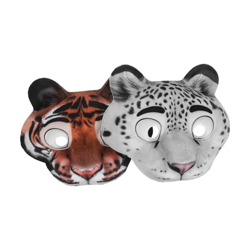 CALLARON 2 Stück EVA Tiermasken Tiger und Schneeleopard Halloween Karneval Kostüm Party Karnevalsmaske Leicht und Angenehm für Maskerade Cosplay CALLARON 2 Stück EVA Tiermasken Tiger und Schneeleopard Halloween Karneval Kostüm Party Karnevalsmaske Leicht und Angenehm für Maskerade Cosplay von CALLARON