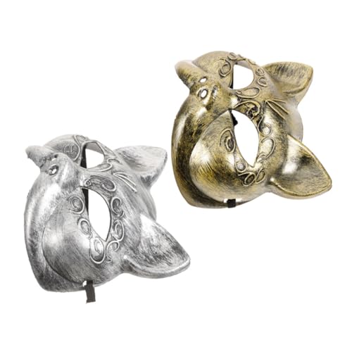 CALLARON 2 Stück Fuchs Halbgesichtsmaske Silber Gold Glänzend Tiermaske Karneval Cosplay Damen Maskerade Komfortables Elastikband Halloween Kostüm Accessoire CALLARON 2 Stück Fuchs Halbgesichtsmaske Silber Gold Glänzend Tiermaske Karneval Cosplay Damen Maskerade Komfortables Elastikband Halloween Kostüm Accessoire von CALLARON