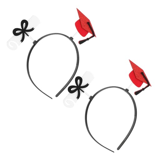 CALLARON 2 Stück Graduation Cap Haarband mit Schleife Teiliges Bequemes Modisches Accessoire für Abschlussfeier Party und Alltag Vielseitig Einsetzbar Eleganter Abschluss Look von CALLARON