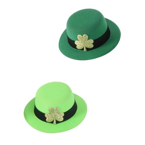 CALLARON 2 Stück Grünes Kleeblatt Haarspangen für Patrick's Day Hutdesign Haarschmuck für Festliche Anlässe Kostümzubehör für Damen und Partys von CALLARON