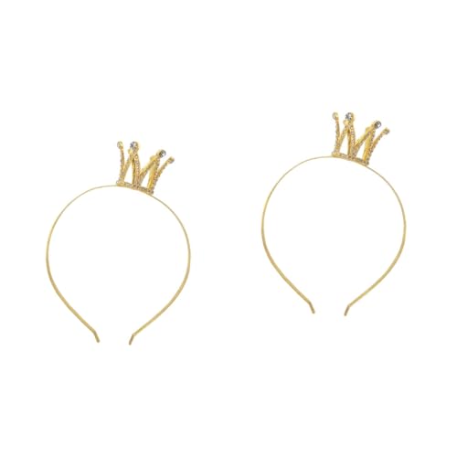 CALLARON 2 Stück Haarreif Prinzessin Krone Goldfarbig Leicht Party Haarschmuck Stirnband Geburtstagsfeier Zubehör Mädchen Haarreifen für Festliche Anlässe und Fotosession von CALLARON