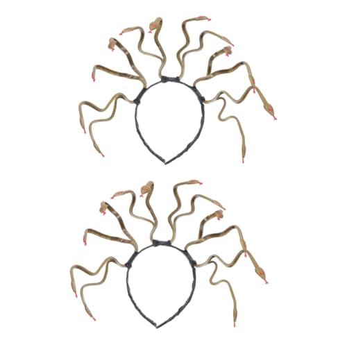 CALLARON 2 Stück Halloween Kopfschmuck Schlangenförmiges Haarband Party Kostüm Damen Mädchen Fasching Zubehör Cosplay Haarschmuck von CALLARON