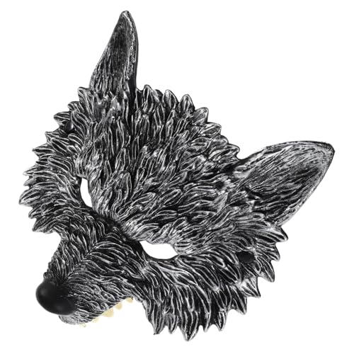 CALLARON 2 Stück Halloween Wolfmaske Halbgesichtsmaske aus PU mit Realistischen Details Atmungsaktiv und für Karneval Kostümparty und Maskenball CALLARON 2 Stück Halloween Wolfmaske Halbgesichtsmaske aus PU mit Realistischen Details Atmungsaktiv und für Karneval Kostümparty und Maskenball von CALLARON