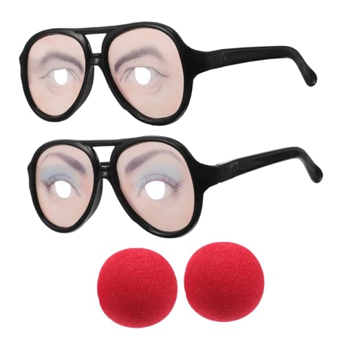 CALLARON 2 Stück Lustige Halloween Partybrille mit Verrücktem Nasen Design Unisex Abs Material Leicht und Robust Rave und Kostüm Accessoires für Erwachsene von CALLARON