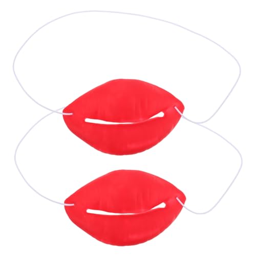 CALLARON 2 Stück Lustige Lippen Foto Requisiten für Partys Wurstmund Deko für Halloween und Maskerade Rote Lippen Requisiten für Cosplay Events von CALLARON