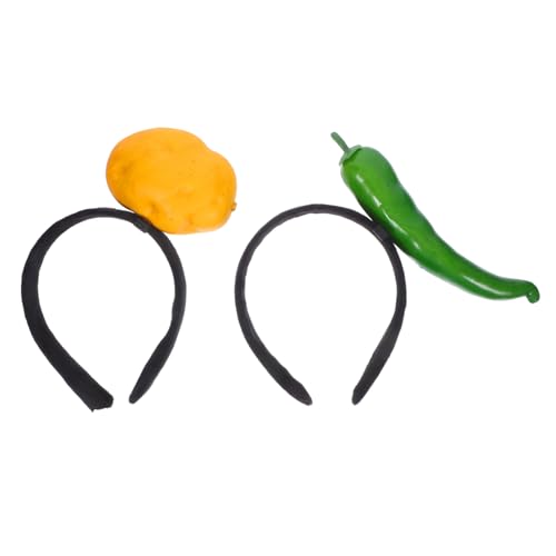 CALLARON 2 Stück Lustiges Stirnband mit Chili und Kartoffel Leichtes Kostüm Haaraccessoire für Frauen und Mädchen für Party Halloween und Tägliches Styling von CALLARON