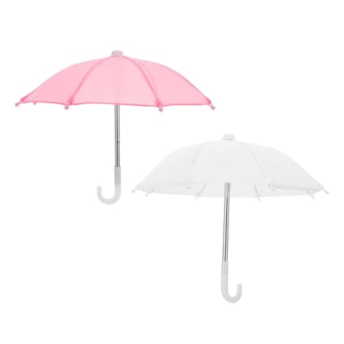 CALLARON 2 Stück Miniatur Puppenhaus Regenschirm Zubehör Weiß und Rosa Tragbare Mini Regenschirme für Kreatives Rollenspiel und Fantasievolles CALLARON 2 Stück Miniatur Puppenhaus Regenschirm Zubehör Weiß und Rosa Tragbare Mini Regenschirme für Kreatives Rollenspiel und Fantasievolles von CALLARON