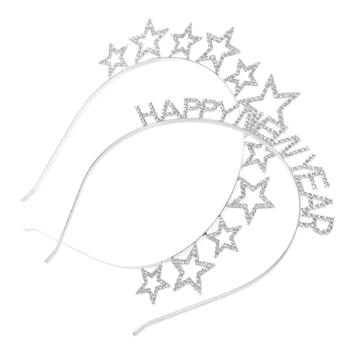 CALLARON 2 Stück Neujahrs Haarreif mit Glitzerstern Perfekter Kopfschmuck für Neujahrspartys Festlichkeiten und Feiern für Altersgruppen von CALLARON