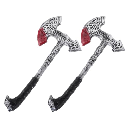 CALLARON 2 Stück Plastik Mittelalterliche Cosplay Äxte für Halloween Kostüm Requisiten für Ritter Krieger Party Zubehör von CALLARON
