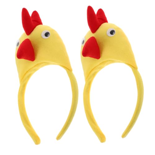 CALLARON 2 Stück Plüsch Huhn Stirnband Tier Kostüm Haarreif Party Accessoire für Cosplay Bühne Verkleidung Lustiges Hühner Kopfschmuck von CALLARON