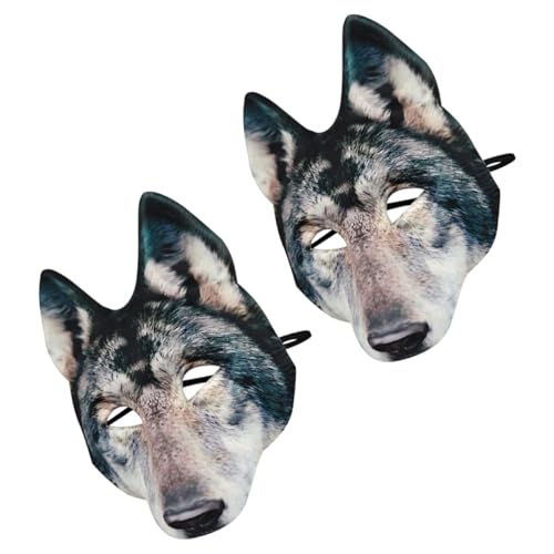 CALLARON 2 Stück Realistische Eva Halloween Wolf Gesichtsmaske für Kostüm Cosplay und Karneval Bequeme und Langlebige Tiermaske mit Detailreichen Designs CALLARON 2 Stück Realistische Eva Halloween Wolf Gesichtsmaske für Kostüm Cosplay und Karneval Bequeme und Langlebige Tiermaske mit Detailreichen Designs von CALLARON