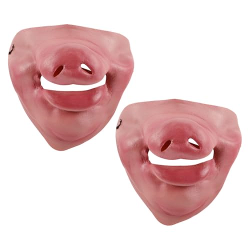 CALLARON 2 Stück Realistische Schweinenasen Masken Halbgesicht Tiermaske für Karneval Halloween Hochzeiten und Verkleidungspartys Lustiges Accessoire für Streiche und Kostüme von CALLARON