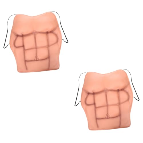 CALLARON 2 Stück Realistisches Muskelkostüm Herren Flexibles Silikon Fake Bauchmuskel Prop für Halloween Fasching Party Cosplay Witziges Verkleidungsspielzeug Einheitsgröße von CALLARON