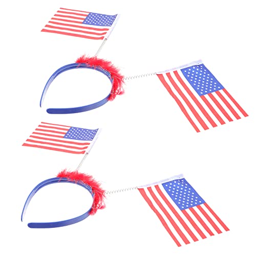 CALLARON 2 Stück Teiliges Flaggen Stirnband mit Glitzer und Blumenmuster Elastisches Haarband für Independence Day Patriotische Party Deko Auffälliges Accessoire für Feierlichkeiten von CALLARON