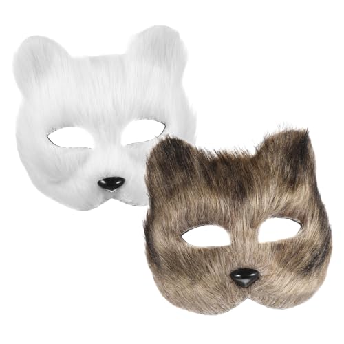 CALLARON 2 Stück Teiliges Fox Tiermaske Leere Diy Masken aus Leichtem Material Handbemalbar für Halloween Karneval Kostümparty Fasching Unisex und Langlebig von CALLARON