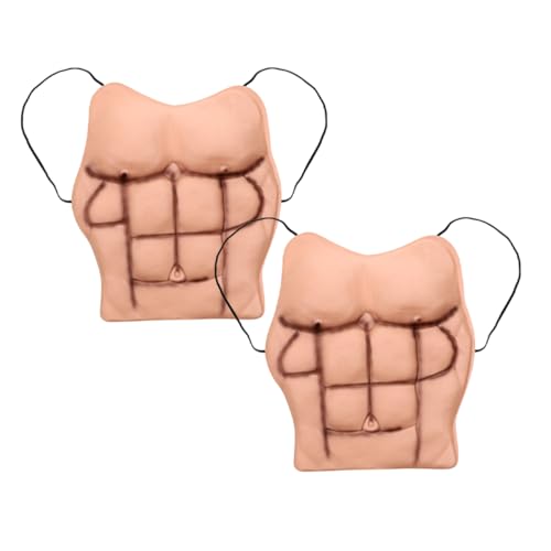 CALLARON 2 Stück Teiliges Muskeln und Bauch Männer Cosplay Kostüm Requisiten mit Realistischen Muskelkonturen für Halloween Fasching Themenparty Verkleidung von CALLARON
