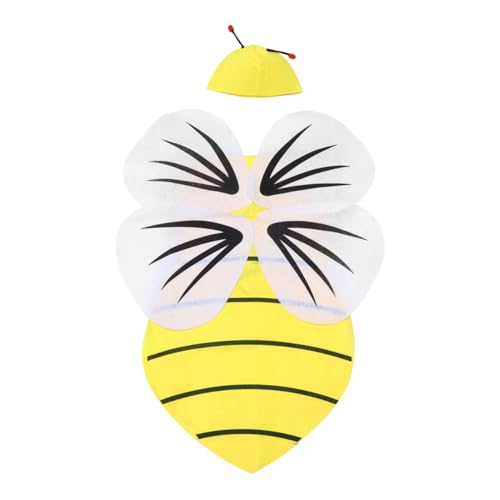CALLARON 2 Stück Teiliges Süßes Bienenkostüm Set für Kleidung und Hut Umweltfreundliche Verkleidung für Halloween und Festlichkeiten für Kreative Spiele und Auftritte von CALLARON