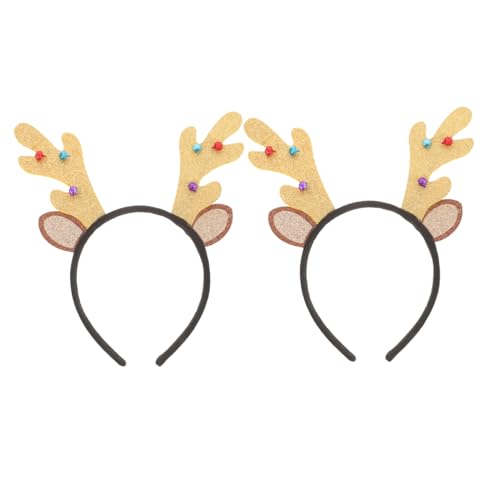 CALLARON 2 Stück Teiliges Weihnachts Haarreif mit Rentiergeweih Klassisches Langlebiges Stirnband für Erwachsene Festliches Xmas Accessoire für Party und Cosplay von CALLARON