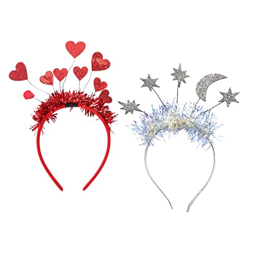 CALLARON 2 Stück Valentinstag Haarreif Herzförmig Pailletten Stirnband Leicht Komfortabel Kostüm Accessoire für Damen Party Festliche Anlässe von CALLARON