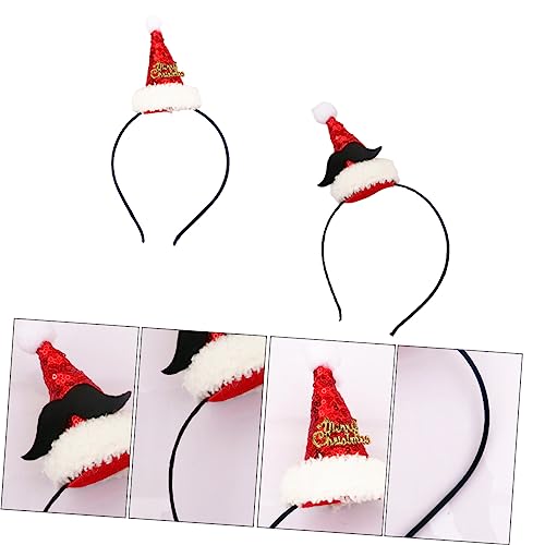 CALLARON 2 Stück Weihnachts Haarbänder mit Hut Design Glitzernde Haarschmuck Accessoires für Festlichkeiten Leicht und Tragbar für Fotos mit Familie und Freunden von CALLARON