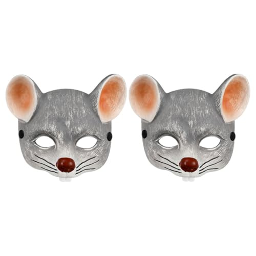 CALLARON 2-Teilige Realistische Rattenmaske – Lustige Cosplay-Tiergesichtsabdeckung Halloween-Ratten-Halbgesichtsmaske Pu-Schaum-Mauskostüm Maskerade-Party-Requisite Für Frauen Und Männer von CALLARON