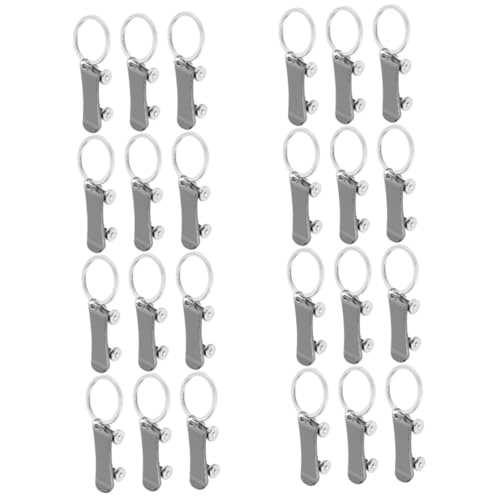 CALLARON 24 Stk Schlüsselanhänger Brieftaschenschlüsselhalter Handtaschen-Anhänger-Verzierung Auto Schlüsselringe Skateboard hängendes Dekor Schlüsseldekorationen Metall Ornament Zubehör von CALLARON