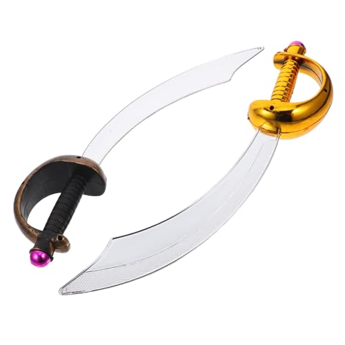 CALLARON 2Stücke Piratenschwert Requisiten Für Cosplay Party Halloween Antikbronze Für Rollenspiele Verkleidungsabenteuer von CALLARON