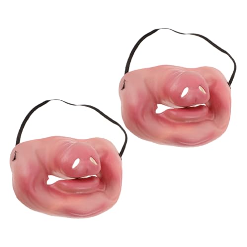 CALLARON 2Stücke Schweine Kostüm Zubehör Lustige Schweinenase für Halbe Gesichtsmaske mit Gummiband für Halloween Cosplay und Maskeradepartys Spaßige Tiermaske von CALLARON