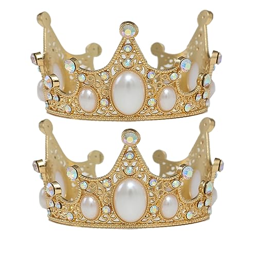 CALLARON 2Stücke Vintage Krone Exquisite Kuchendekoration Für Geburtstagsfeiern Perlenschmuck Headdress Für Tortendeko Und Kopfschmuck CALLARON 2Stücke Vintage Krone Exquisite Kuchendekoration Für Geburtstagsfeiern Perlenschmuck Headdress Für Tortendeko Und Kopfschmuck von CALLARON