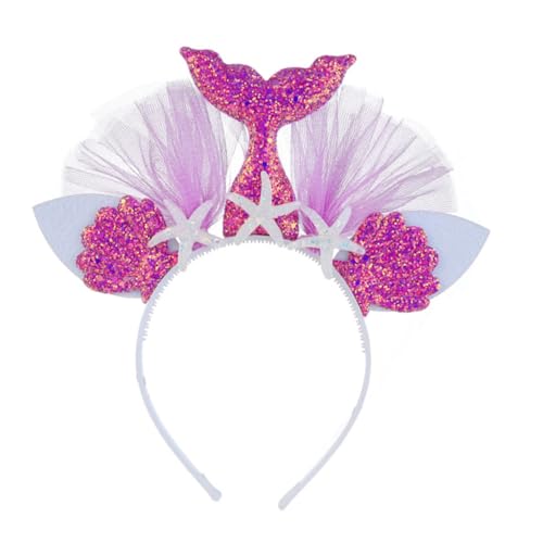 CALLARON 3 STÜCKE Meerjungfrau Haarreif aus Leichtem Netzstoff Kreative Party Haarschmuck Rutschfestes Stirnband für Mädchen und Damen Bunte Farbauswahl für Cosplay und Zufällige Farbe von CALLARON