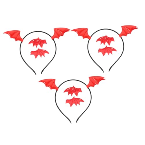 CALLARON 3 Satz Fledermaus Stirnbänder mit Haarklammer Halloween Haarreif für Damen und Leichtes Langlebiges Partyzubehör für Cosplay und Gruselige Kostüme von CALLARON