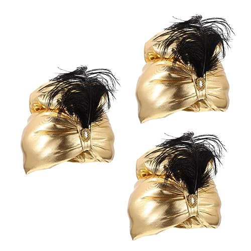 CALLARON 3 Stück Arabischer Prinzenhut Cosplay Party Kopfbedeckung mit Goldener für Halloween Karneval Festliche Verkleidung CALLARON 3 Stück Arabischer Prinzenhut Cosplay Party Kopfbedeckung mit Goldener für Halloween Karneval Festliche Verkleidung von CALLARON