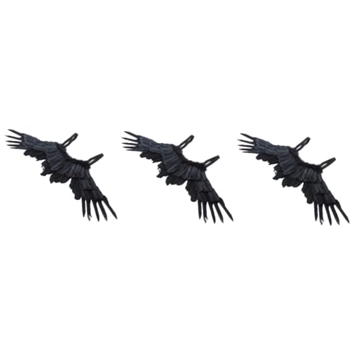 CALLARON 3 Stück Halloween Cosplay Schwarze Engelsflügel Flügel mit Elastischem Trageband für Bühnenauftritte und Kostümpartys CALLARON 3 Stück Halloween Cosplay Schwarze Engelsflügel Flügel mit Elastischem Trageband für Bühnenauftritte und Kostümpartys von CALLARON