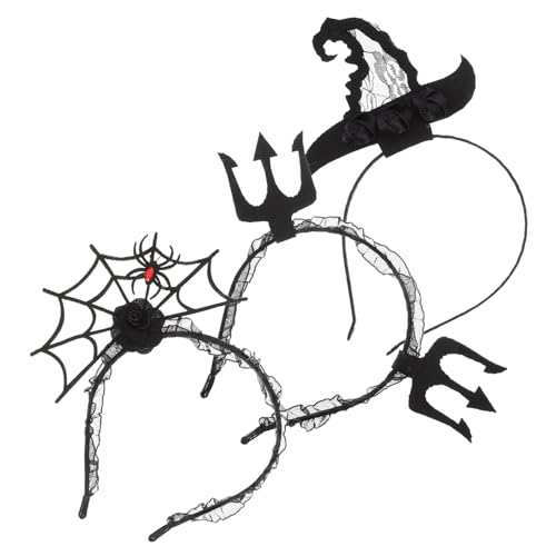 CALLARON 3 Stück Halloween Haarreifen Spinnennetz Hakenhut Teufelsgabel Kopfschmuck Leichter Bequemer Kopfschmuck für Damen Halloween Kostüm Party Cosplay Zubehör CALLARON 3 Stück Halloween Haarreifen Spinnennetz Hakenhut Teufelsgabel Kopfschmuck Leichter Bequemer Kopfschmuck für Damen Halloween Kostüm Party Cosplay Zubehör von CALLARON